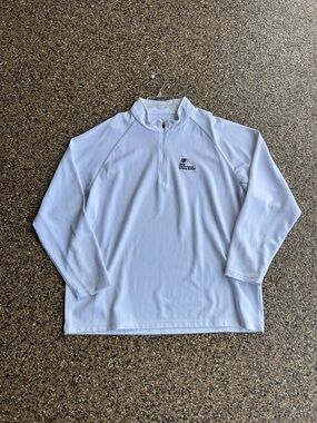 Tri-Mountain White Performance Quarter-Zip Pullover